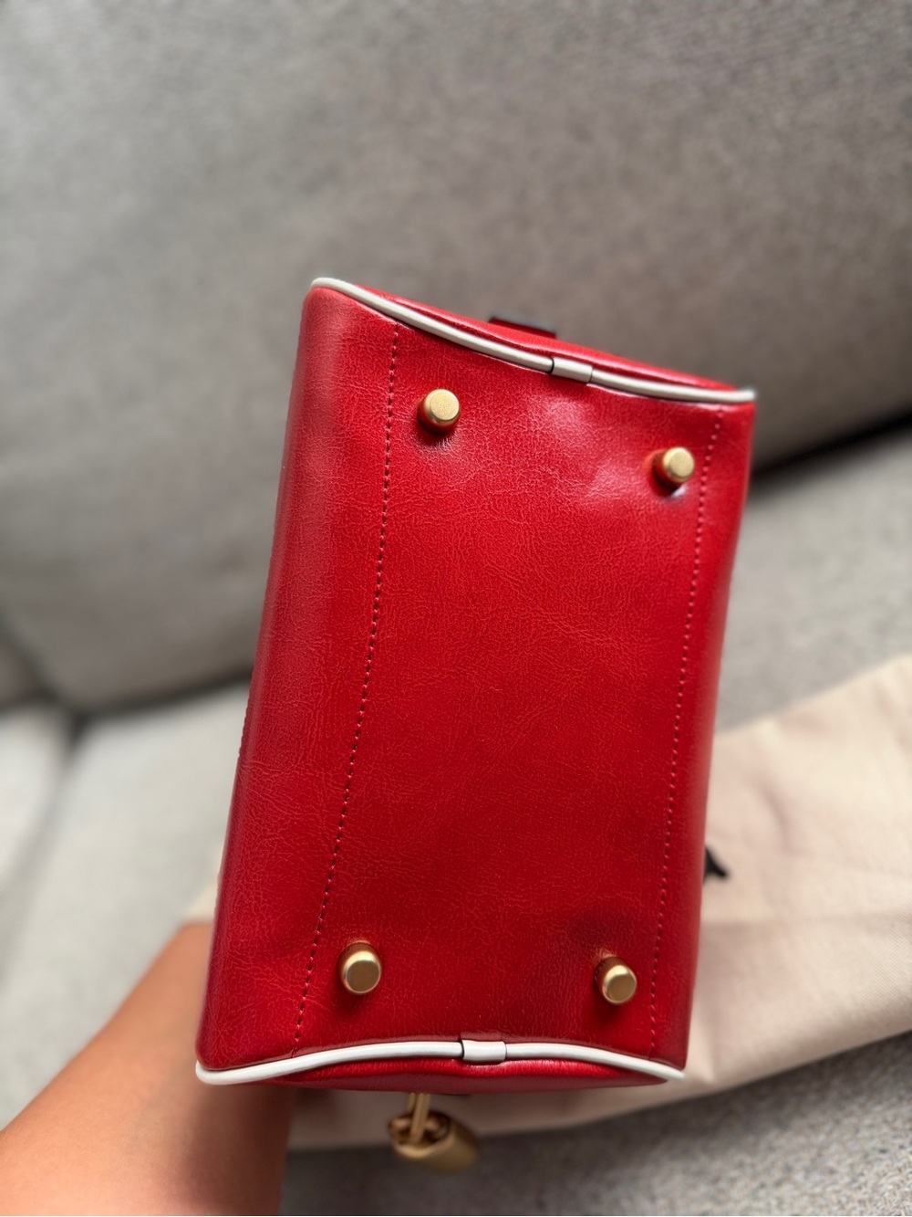 Coachtopia Bowling Bag Red/White | NWT | Crossbody Satchel | Dust Bag Included - Picture 5 of 9